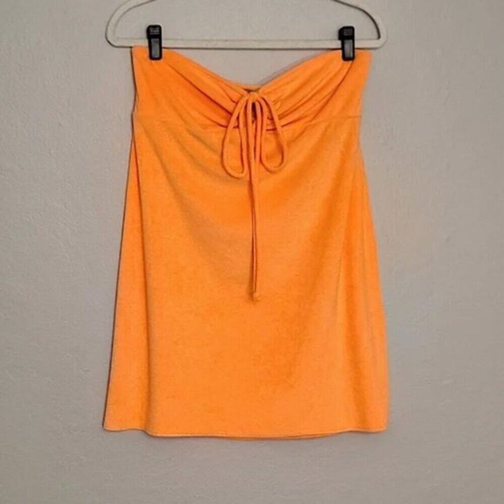 Show Me Your Mumu Women's Size L Orange Terry Cloth Soft Mini Dress Summer Ready - Picture 4 of 9